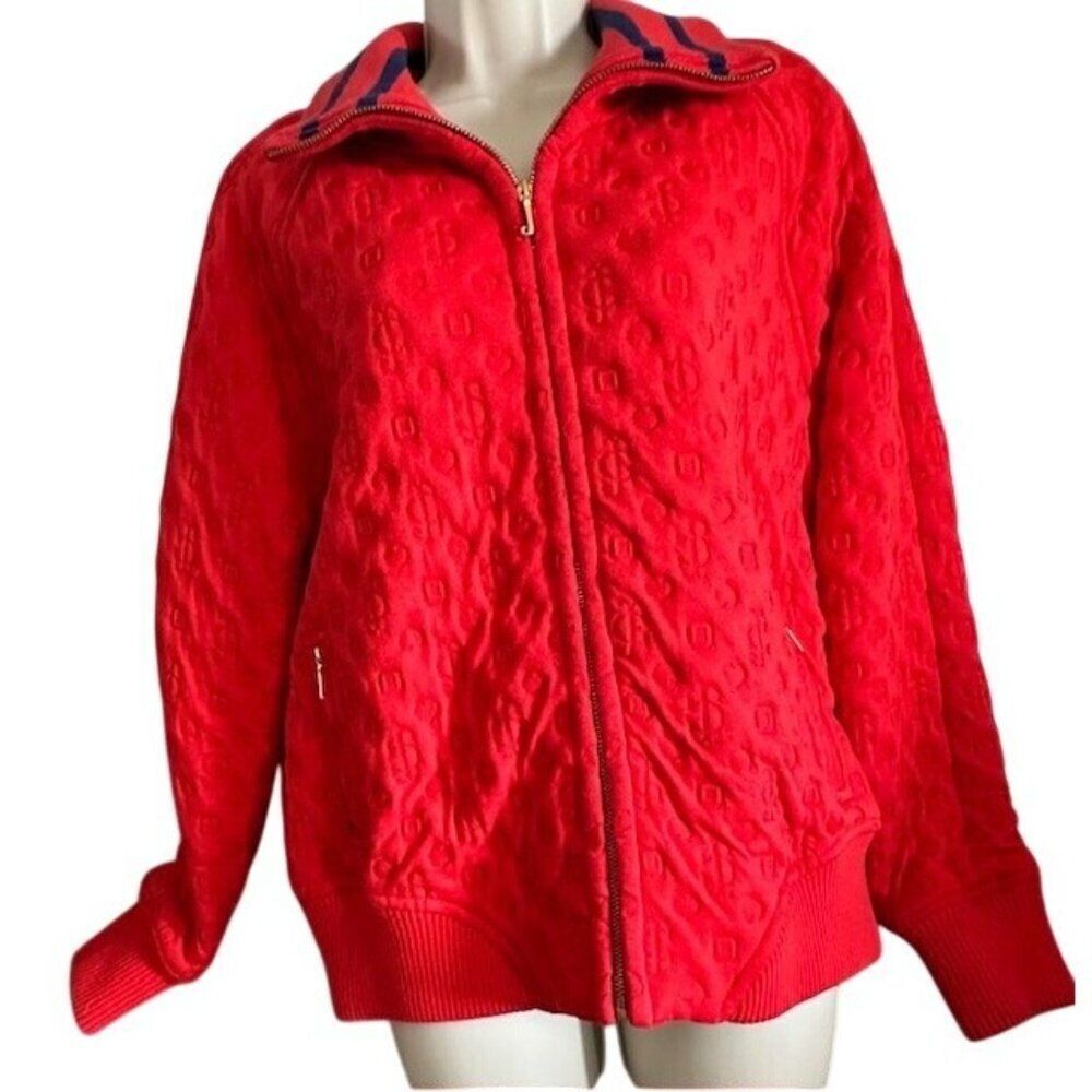 Juicy Couture Los Angeles Y2K Red Quilted Classy Sporty Side Pockets Jacket XL